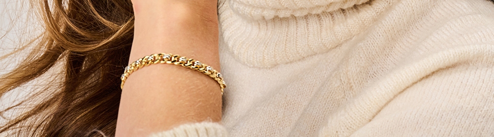 Bicolor gouden armband