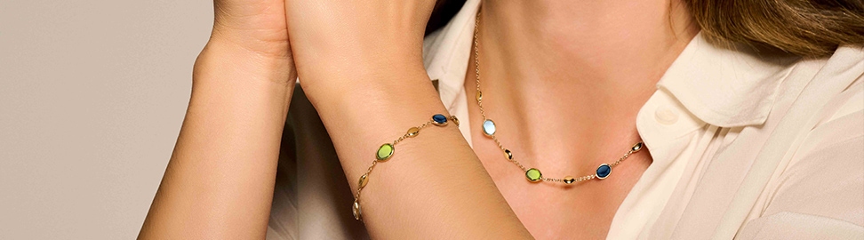 Collier met kleurstenen