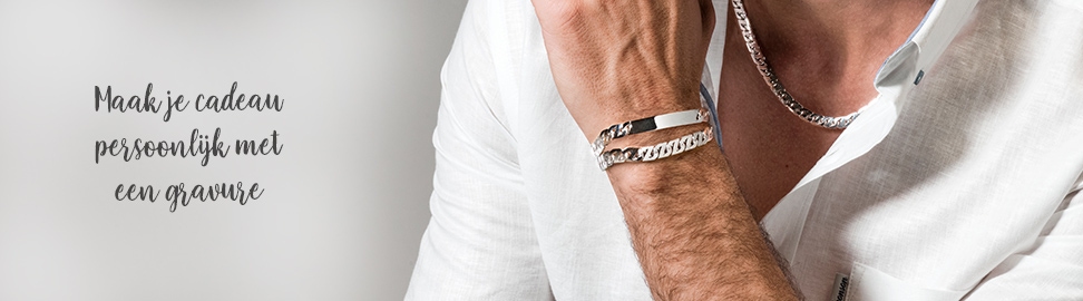 Zilveren herenarmband graveren