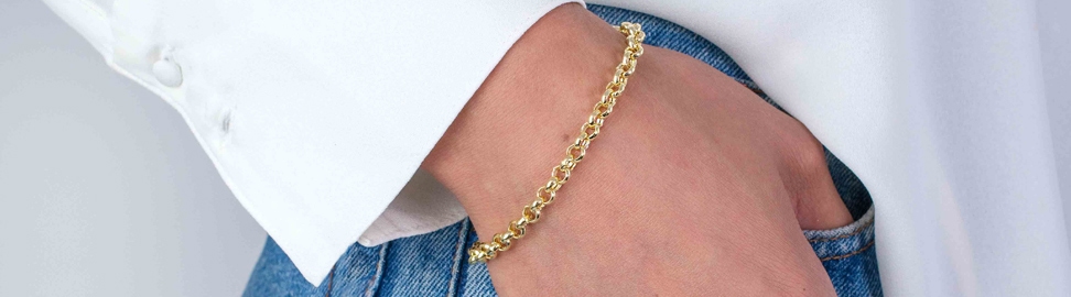 Gouden jasseron schakelarmbanden