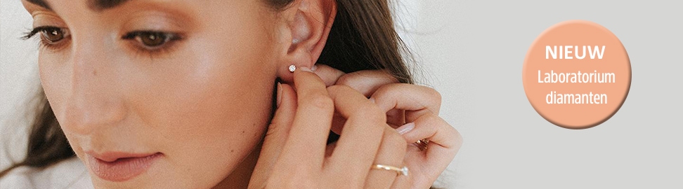 Oorbellen met lab grown diamant