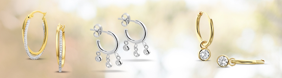 Oorringen met zirkonia