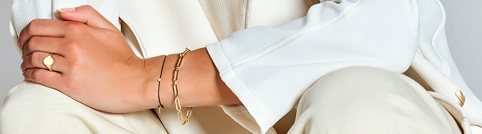 Gouden paperclip armband