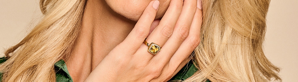 Gouden ringen met citrien