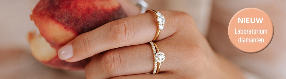 Ringen met lab grown diamant