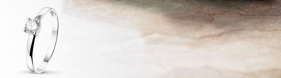 Witgouden solitair ringen