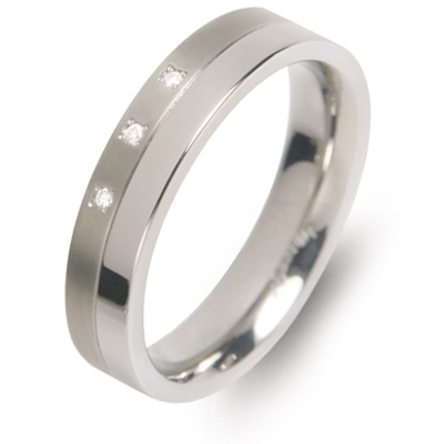 Boccia 0129-03 Titanium damesring met 0,015 ct diamant