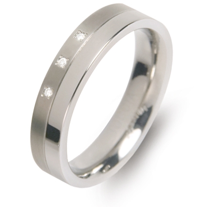 Boccia 0129-03 Titanium damesring met 0,015 ct diamant