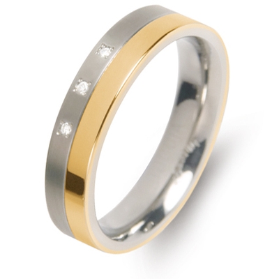 Boccia 0129-04 Titanium damesring met 0,015 ct diamant