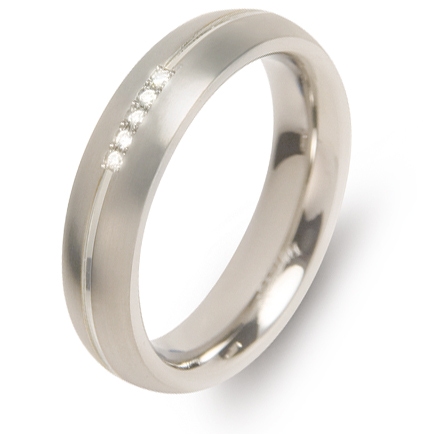 Boccia 0130-03 Titanium damesring met 0,025 ct diamant
