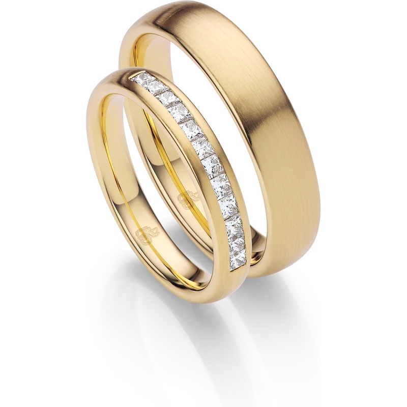 Rauschmayer RM-14 14k gouden trouwringen met 0,36 ct diamant