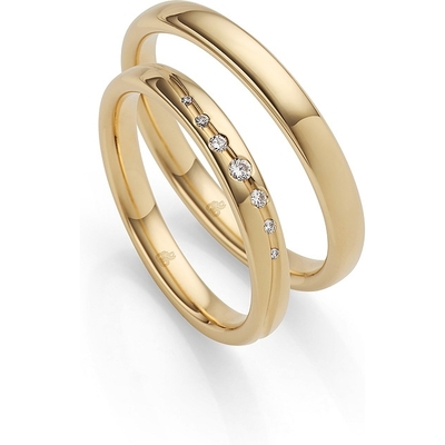 Rauschmayer RM-08 14k gouden trouwringen met 0,056 ct diamant