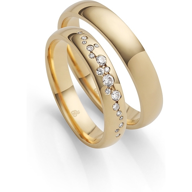 Rauschmayer RM-06 14k gouden trouwringen met 0,18 ct diamant