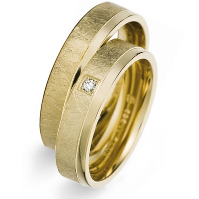 Rauschmayer RM-09 14k gouden trouwringen met 0,03 ct diamant