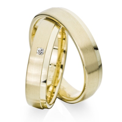 Rauschmayer RM-10 14k gouden trouwringen met 0,02 ct diamant