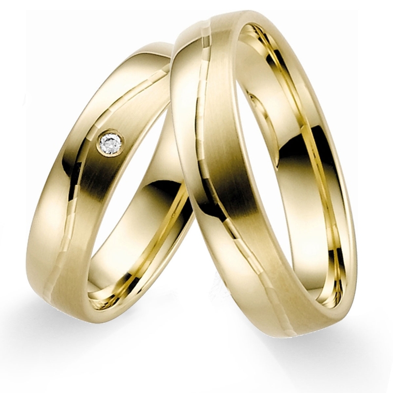 Rauschmayer RM-11 14k gouden trouwringen met 0,02 ct diamant