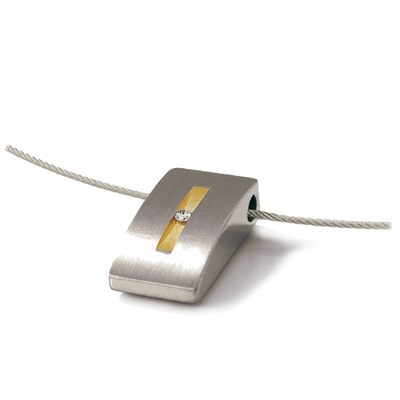 0718-01 Titanium dames hanger met 002 ct diamant