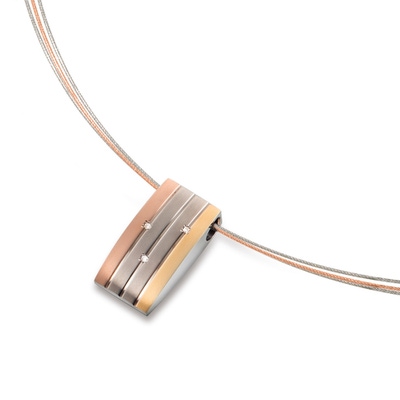 0792-02 Titanium tricolor hanger met 0045 ct diamant