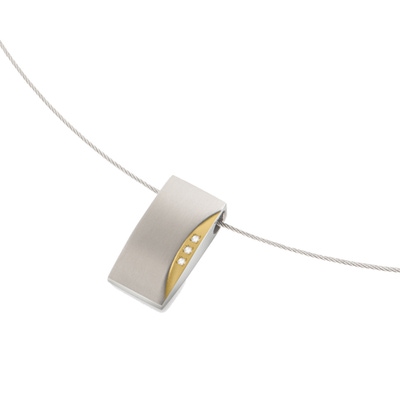 0793-04 Titanium bicolor hanger met 0015 ct diamant