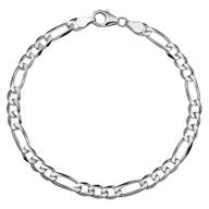 Treasure Collection TC-881539 Zilveren figaro armband heren 4,5 mm