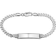 graveerarmband gourmette 4 zijdes geslepen plaat 8 mm 20 cm zilver wit