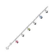 armband hart meerdere kleuren zirkonia 16 cm zilver wit