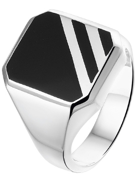 Treasure Collection TC-26081 Zilveren onix herenring