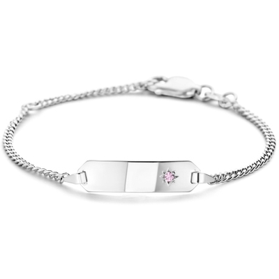 Treasure Collection TC-33627 Zilveren graveerarmband kinderen met zirkonia 20 mm