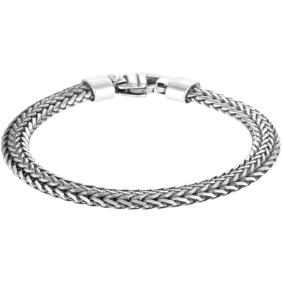 armband oxi vossestaart 7 mm 20 cm zilver geoxideerd