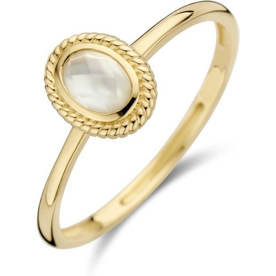 Blush 1239YMQ 14k gouden ring met parelmoer en bergkristal