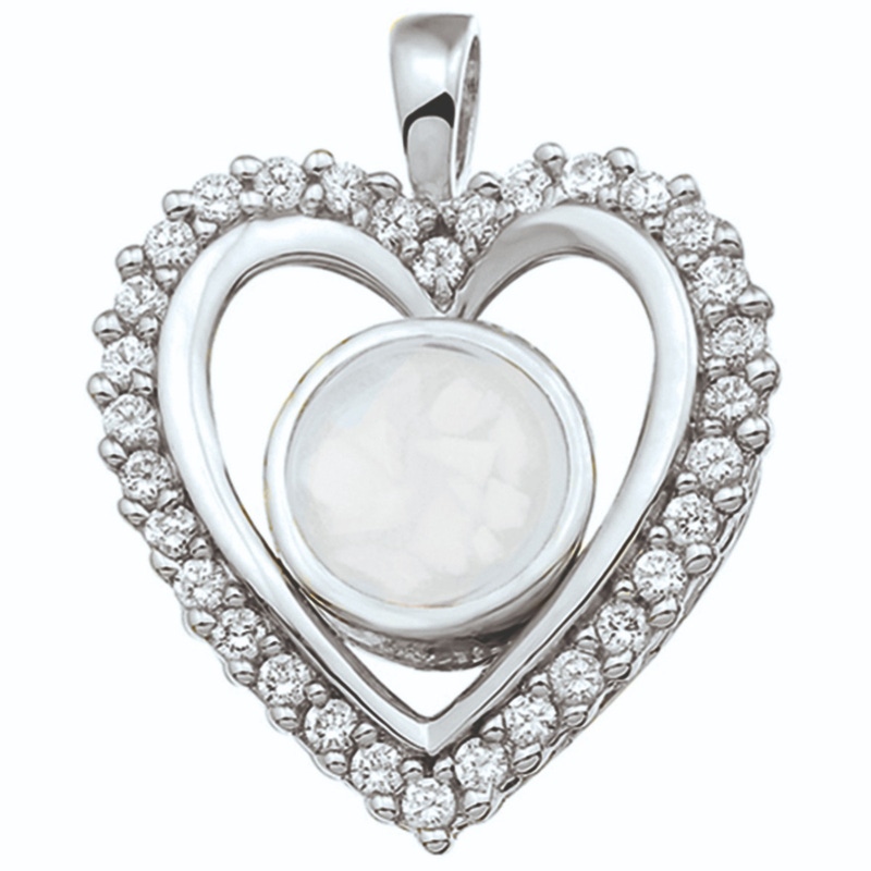 See You 124-SVO-S Zilveren moedermelk hanger hart zirkonia