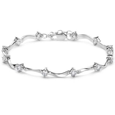 armband zirkonia 50 mm 185 cm zilver gerhodineerd