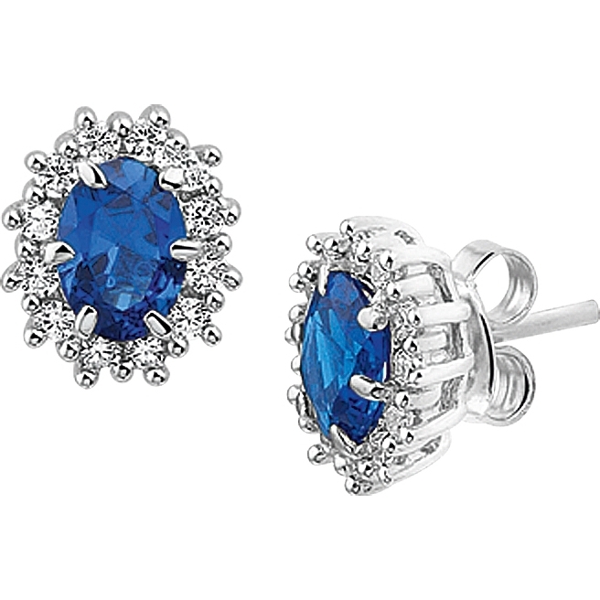 Treasure Collection TC-43039 Zilveren oorknoppen met zirkonia 11x9,5 mm
