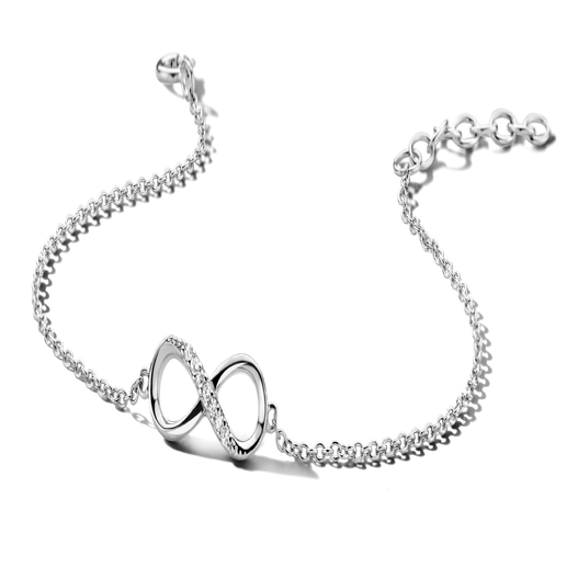 Treasure Collection TC-34587 Zilveren armband infinity met zirkonia