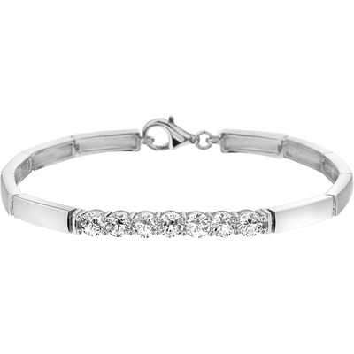 armband zirkonia 185 cm zilver gerhodineerd