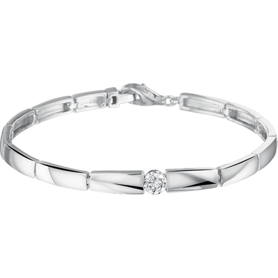 armband choker zirkonia 19 cm zilver gerhodineerd