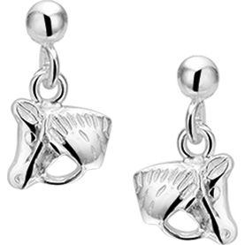 oorhangers paardenhoofd zilver gerhodineerd
