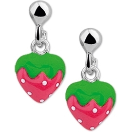 Treasure Collection TC-43076 Zilveren oorhangers aardbei