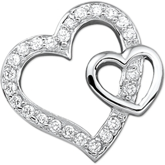 hanger hart zirkonia zilver gerhodineerd