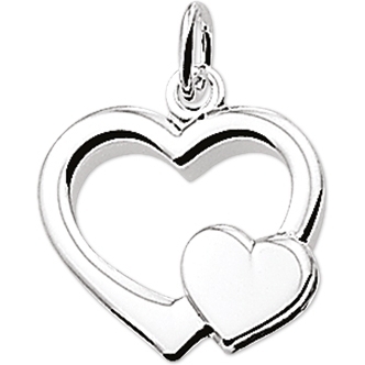 hanger hart zilver gerhodineerd