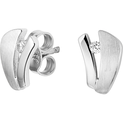 oorknoppen zirkonia zilver gerhodineerd