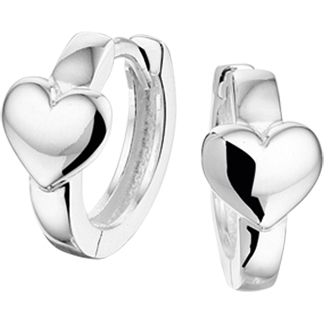 klapoorringen hart zilver gerhodineerd