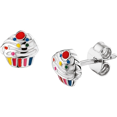 oorknoppen cupcake zilver gerhodineerd