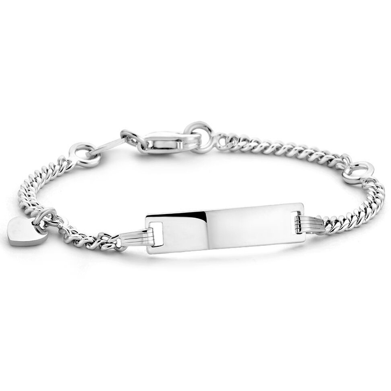 884669 Zilveren graveerarmbandje met hartje 4,2 mm