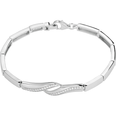 armband zirkonia 7 mm 185 cm zilver gerhodineerd