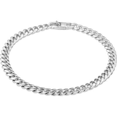 armband gourmette 6-zijdes geslepen 48 mm 19 cm zilver gerhodineerd
