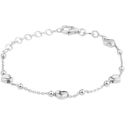 armband hartjes 13  3 cm zilver gerhodineerd