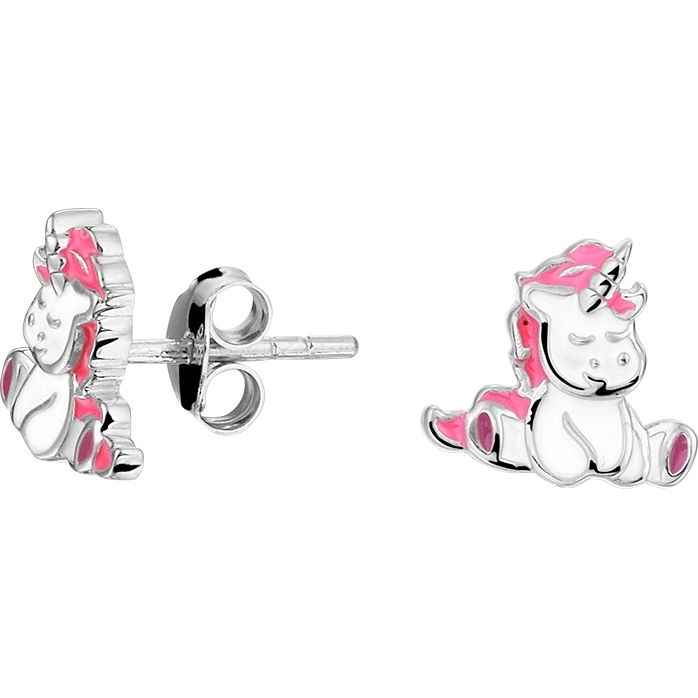 Treasure Collection L1026 Zilveren oorknopjes eenhoorn 9 mm