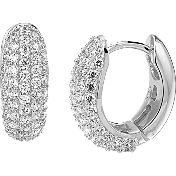 Treasure Collection TC-882278 Zilveren klapoorringen met zirkonia 14,5 mm