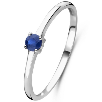 884358 Zilveren ring met geboortesteen september saffier
